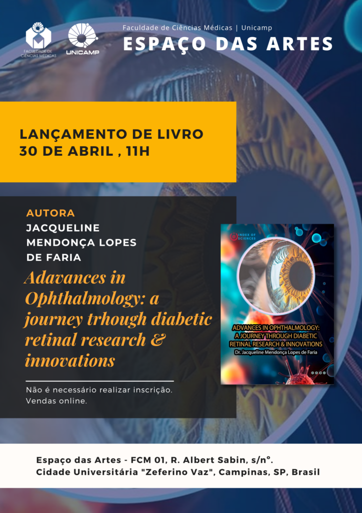 Convite de lançamento do livro Advances in Ophthalmology - A Journey Through Diabetic Retinal Research & Innovations