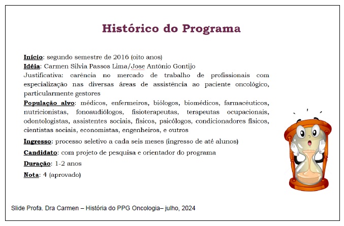 histórico do programa