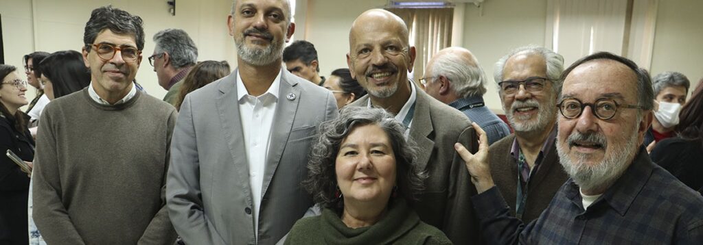 Da esquerda para a direita: Cláudio Saddy Rodrigues Coy, Nilton Pereira Junior, Marcia Bandini, Sergio Roberto de Lucca, Adail de Almeida Rollo e Gastão Wagner