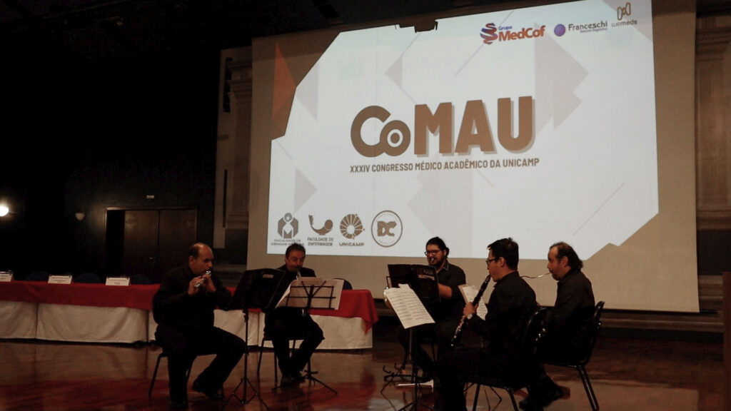 A abertura do CoMAU 2025 contou, também, com uma apresentação especial do quinteto de sopros da Orquestra Sinfônica da Unicamp.